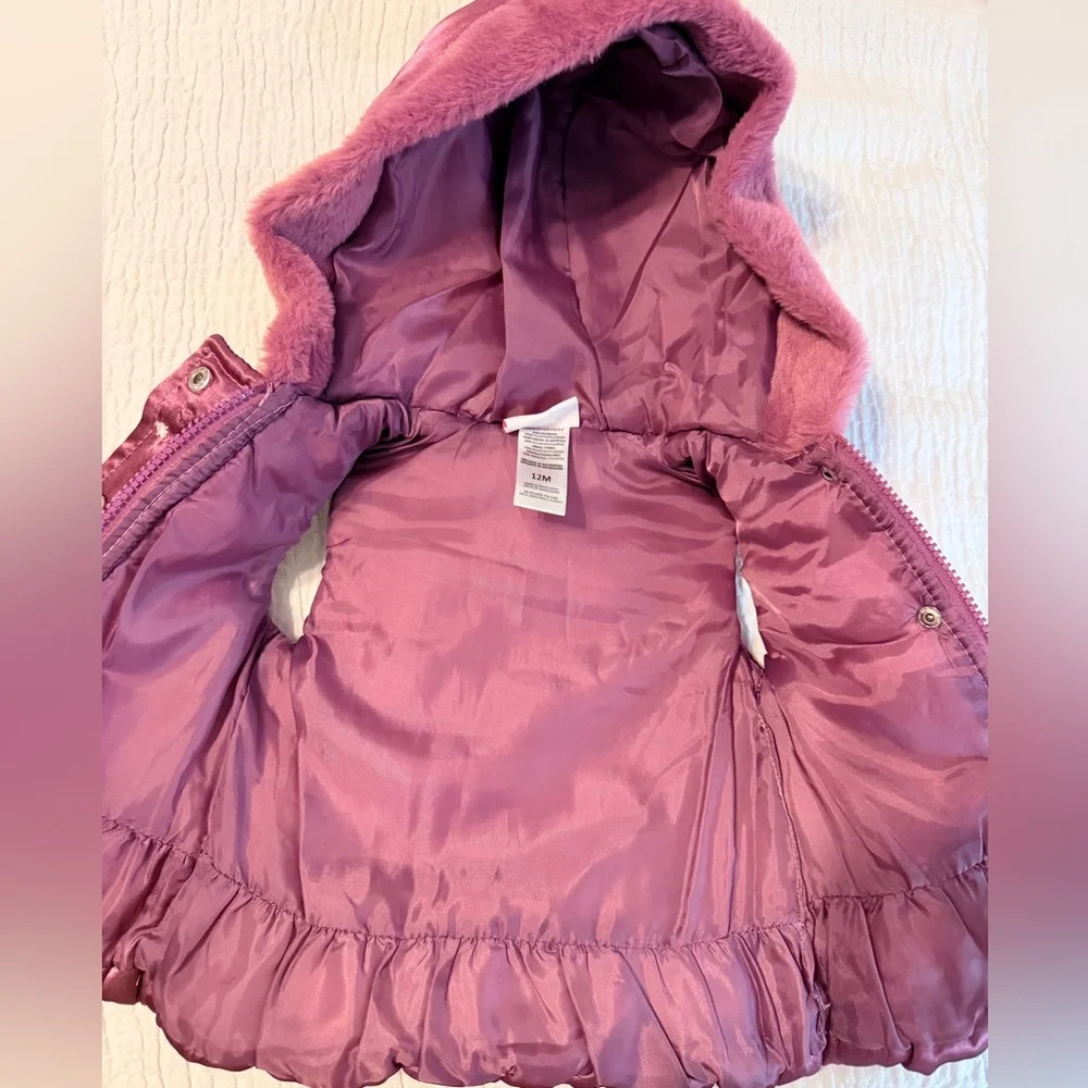 Little Lass Pink Hooded Vest with Bow Accents